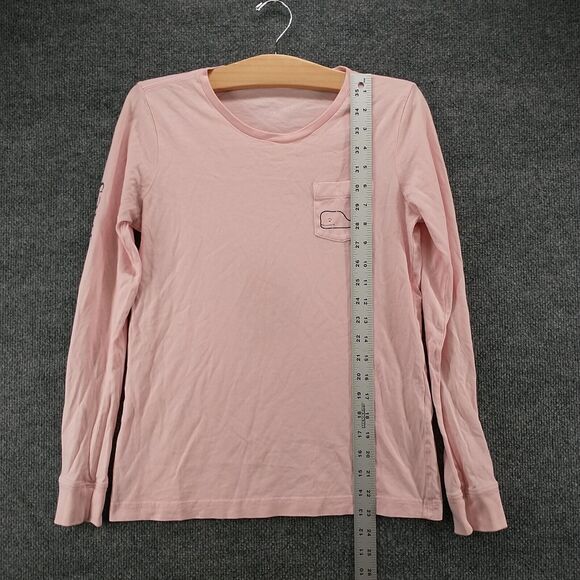 Vineyard Vines Women's Whale Chest Pocket T-Shirt Pink XS Long Sleeve Cotton - Picture 12 of 14